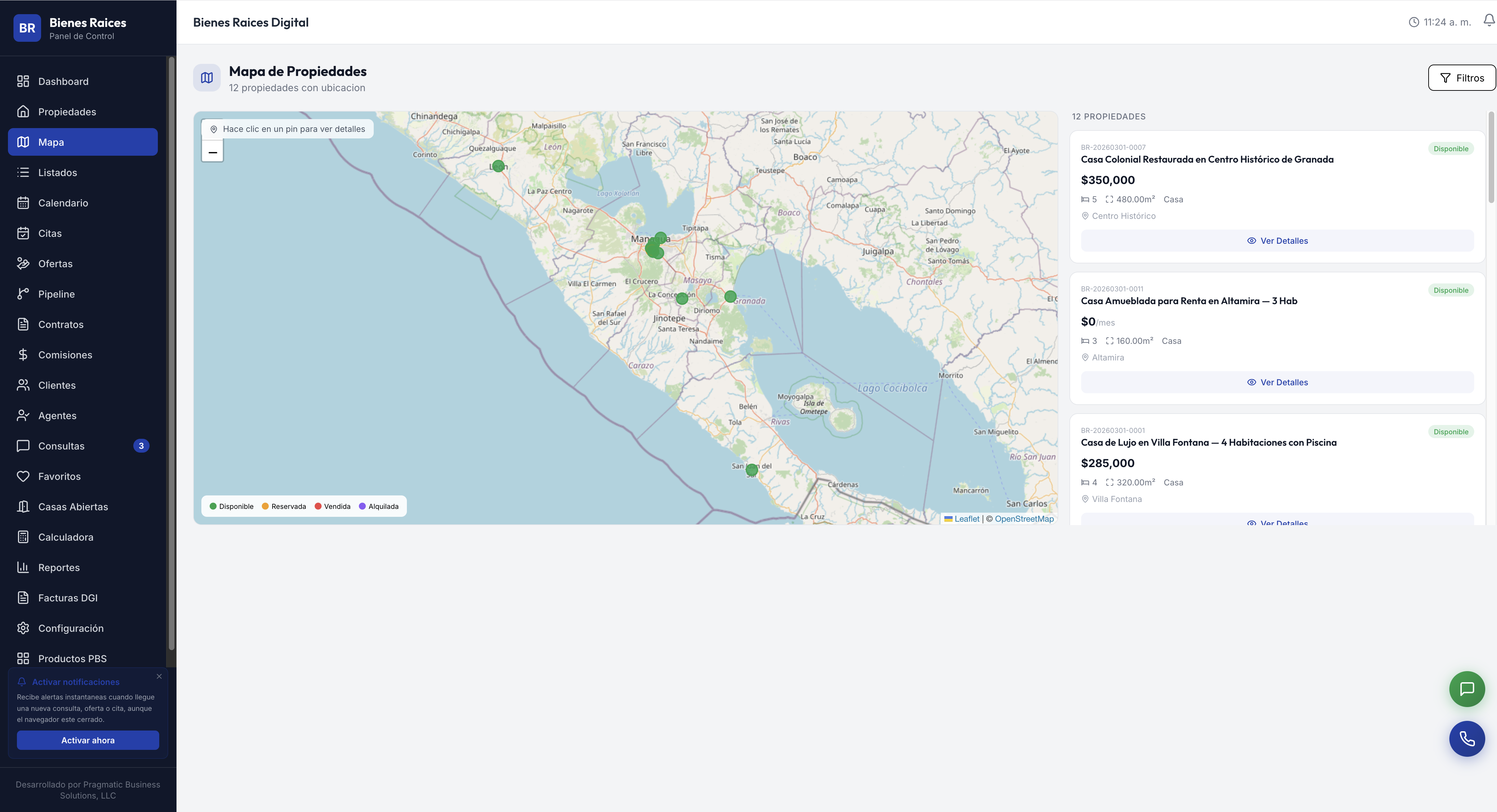 Panel — Bienes Raíces Digital