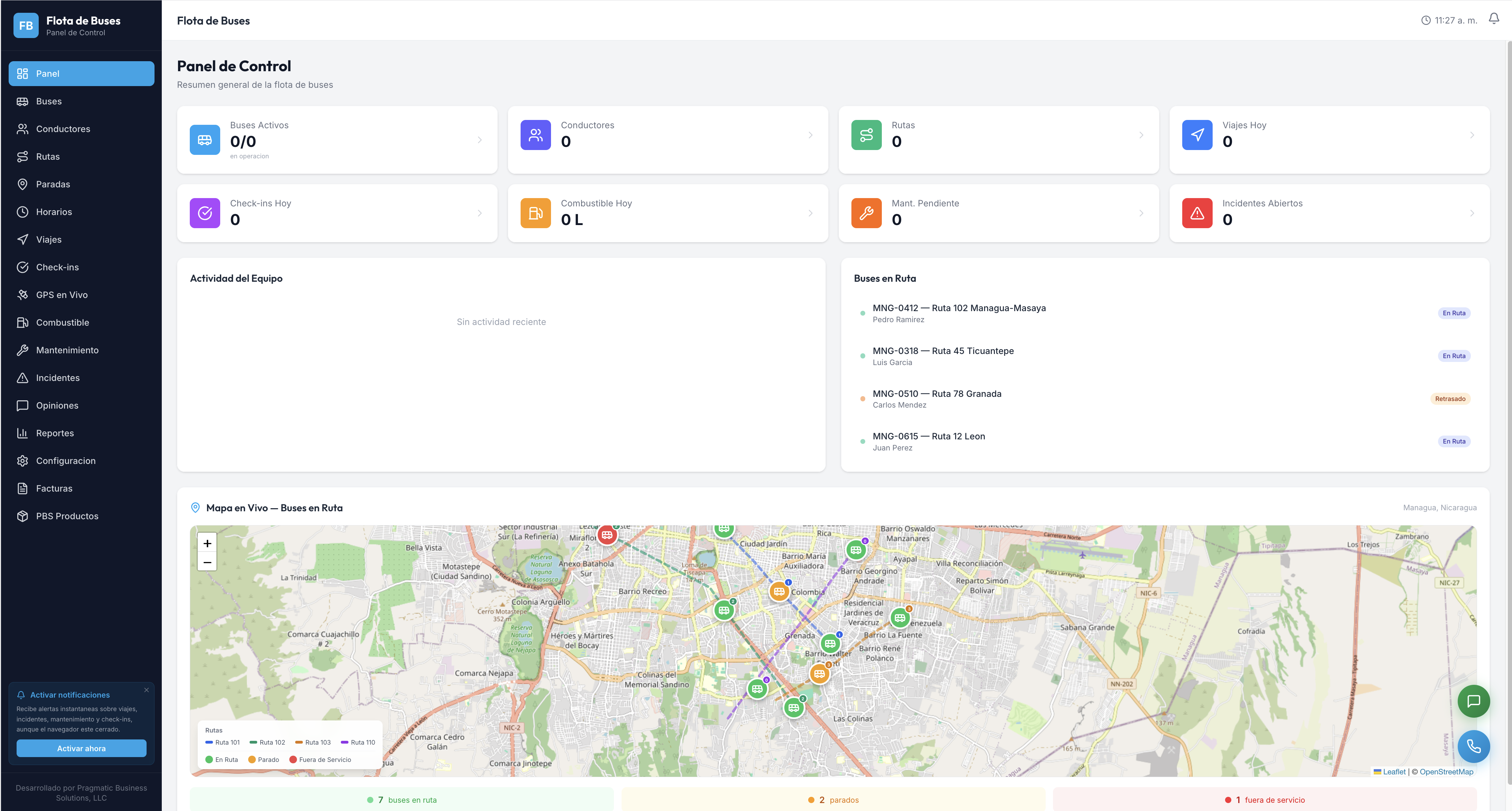 Panel — Flota de Buses